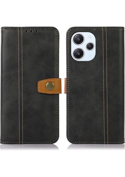 Xiaomi Redmi 12 4g Pu Deri Flip Folio Case Stand Cüzdan Buzağı Doku Telefon Kapağı (Yurt Dışından)
