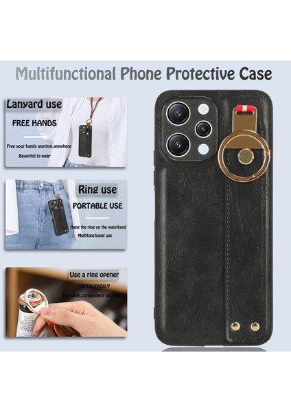 Xiaomi Redmi 12 4g Telefon Kılıfı Kick Bant Kickstand Deri Kaplamalı Pc+Tpu Şişe Açıcı ile Kapak (Yurt Dışından) fırsatları