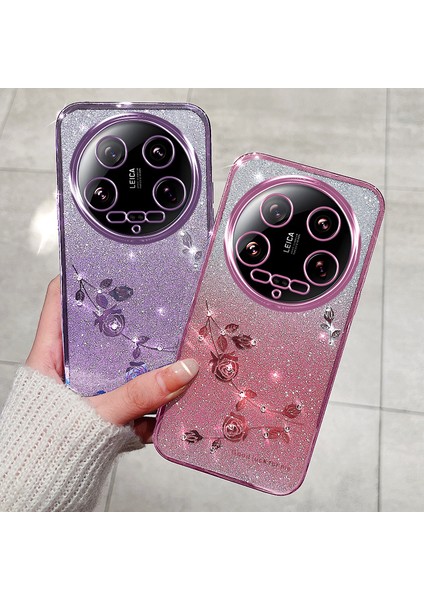 LR Joyful Xiaomi 14 Ultra Glitter Sparkle Yumuşak Tpu Telefon Kılıfı ve Kordon (Yurt Dışından)