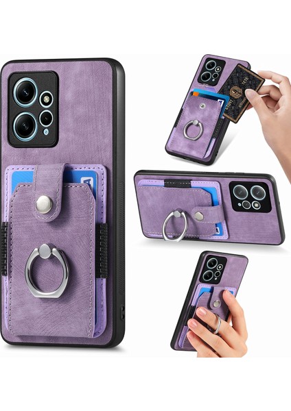 Xiaomi Redmi Note 12 4g Deri Kaplamalı Tpu Telefon Kapağı, Kart Yuvalı (Yurt Dışından)