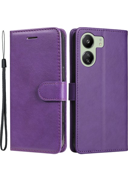 Xiaomi Poco C65 4g Düz Renkli Flip Stand Cep Telefonu Kapağı (Yurt Dışından)