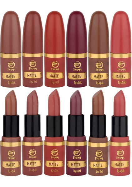Frapan 6 Adet Mat Ruj Seti Renkli Asansörlü Formda Şık Seçenekler
