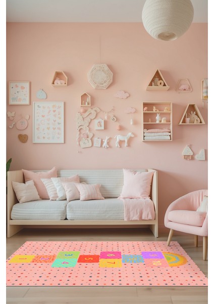 Polya Şönil Yıkanabilir Kaymaz Pamuk Tabanlı Çocuk Halısı fiyatları