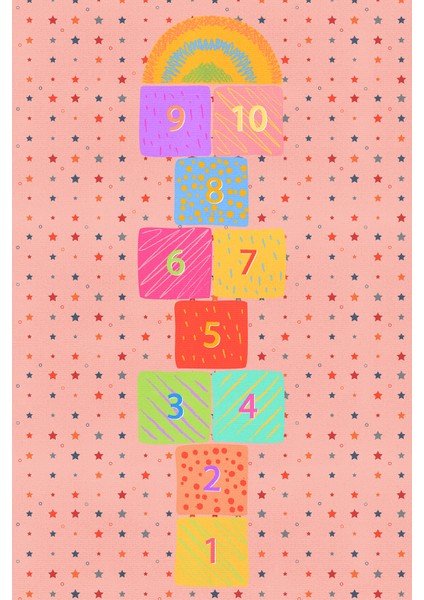 Polya Şönil Yıkanabilir Kaymaz Pamuk Tabanlı Çocuk Halısı modelleri