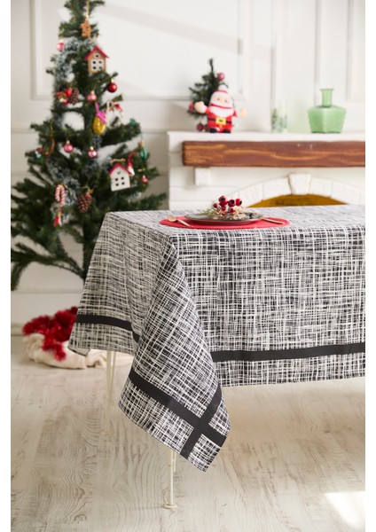 Siyah Beyaz Masa Örtüsü