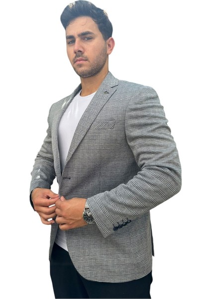 Çizgili Erkek Blazer Spor CEKET-1474