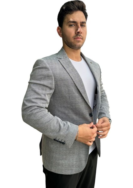 Çizgili Erkek Blazer Spor CEKET-1474