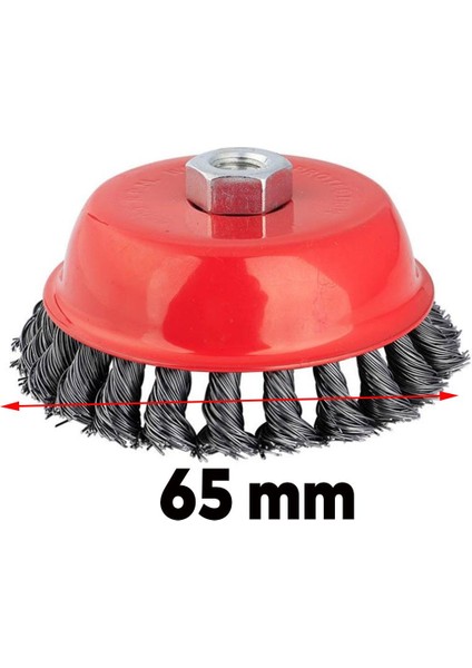 65 mm M14 Çanak Fırça Burgulu Paslanmaz Pas Kir Boya Kazıma Temizleme Taşlama Zımparalama Parlatma modelleri