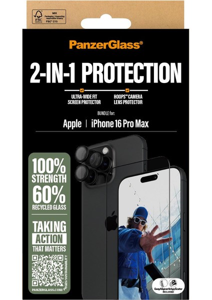 iPhone 16 Pro Max 2 In 1 Bundle Ekran Koruyucu & Kamera Koruyucu modelleri