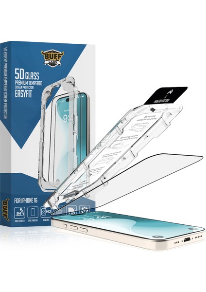 Buff iPhone 16 5d Glass Easyfit Ekran Koruyucu - Şeffaf
