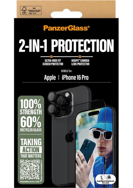 iPhone 16 Pro 2 In 1 Bundle Ekran Koruyucu & Kamera Koruyucu modelleri