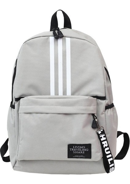 Yeni Tuval Üç Şeritli Sırt Çantası Kore Tarzı Moda Trendi Lise Öğrencisi Sırt Çantası Kadın Seyahat Çantası Ortaokul Çantası (Yurt Dışından)