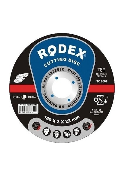 SRM180 Rodex Metal Kesici Taş 180MM For Metal (5/25/150) ( 5 ADET )