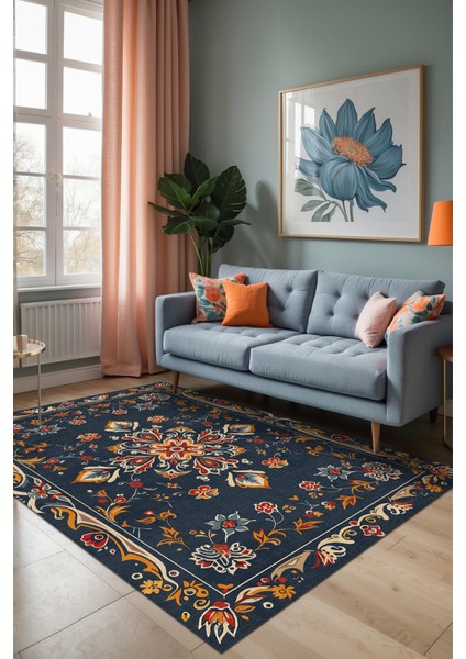 Andara Vintage Şönil Pamuk Tabanlı Salon Halısı Kaymaz Yıkanabilir Çevre Dostu fiyatları