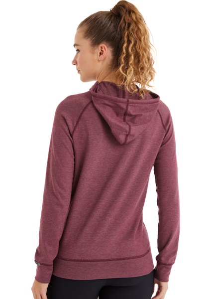 Kadın Termal Kapşonlu Sweatshirt 2. Seviye 5938 - Bordo fiyatları