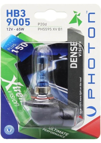 Hb3 9005 Xtreme Vision Blister +%150 Fazla Işık (Tekli Blister)