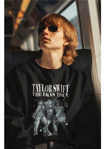 Unisex Taylor Swift Konser Baskılı Kapüşonsuz Sweatshirt, Oversize The Eras Tour Baskılı Sweat modelleri