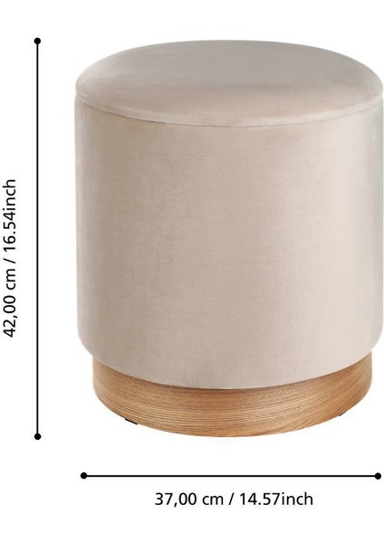 424035 "mashıke" Krem Beyaz 2'li Set Puf 42CM Yüksekliğinde 37CM Çapında modelleri