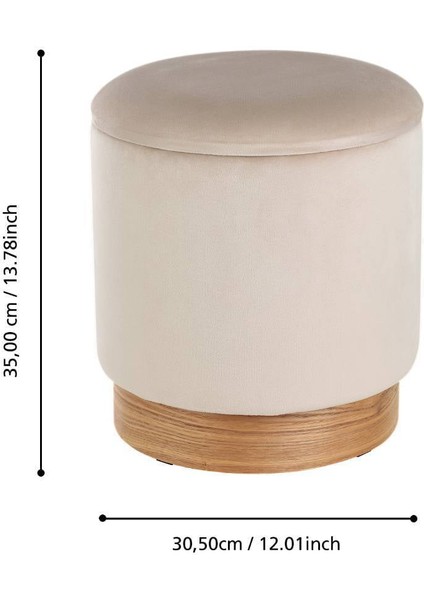 424035 "mashıke" Krem Beyaz 2'li Set Puf 42CM Yüksekliğinde 37CM Çapında fırsatları