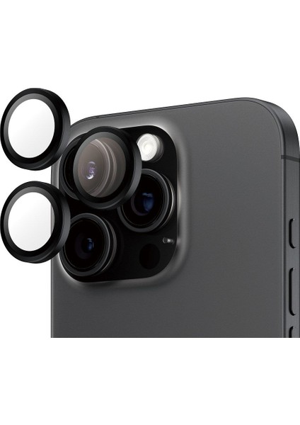 iPhone 16 Pro/16 Pro Max Hoops Siyah Kamera Koruyucu