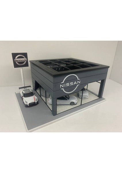 Nissan Diecast Showroom Garaj Diorama 1:64 Ölçek