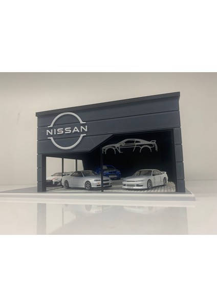 Nissan Diecast Showroom Garaj Diorama 1:64 Ölçek