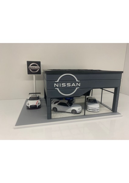 Nissan Diecast Showroom Garaj Diorama 1:64 Ölçek