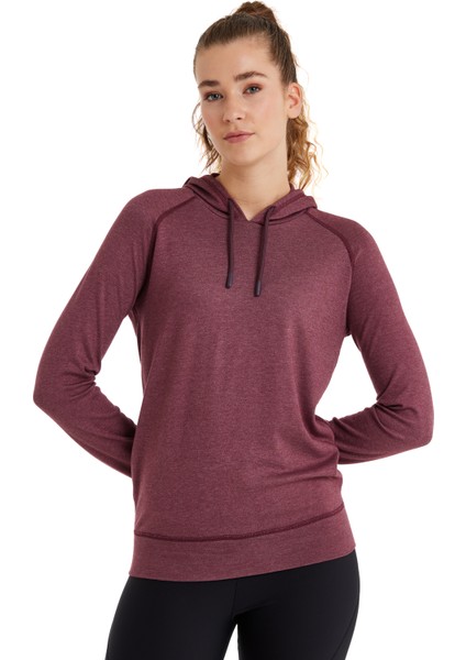 Kadın Termal Kapşonlu Sweatshirt 2. Seviye 5938 - Bordo