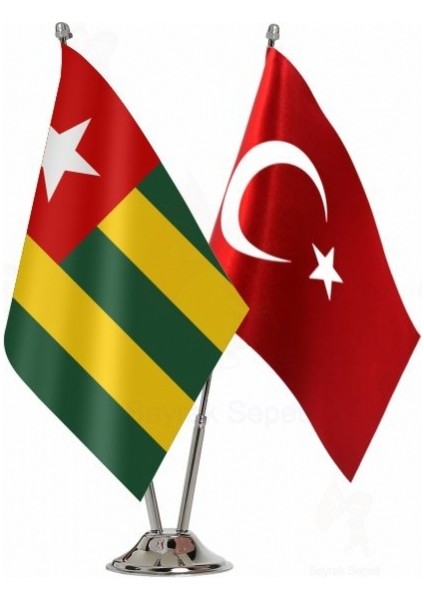 Togo ve Türkiye Ikili Masa Bayrağı Seti