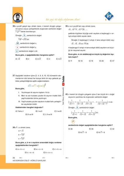 SML Hoca TYT Matematik 40 Soru Serisi Video Soru Kitabı