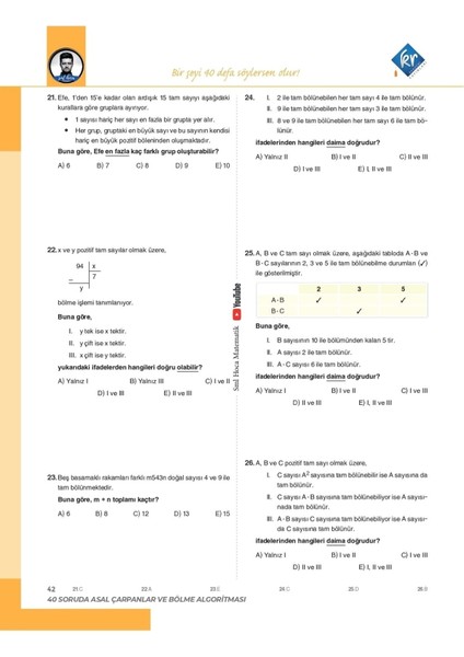 SML Hoca TYT Matematik 40 Soru Serisi Video Soru Kitabı