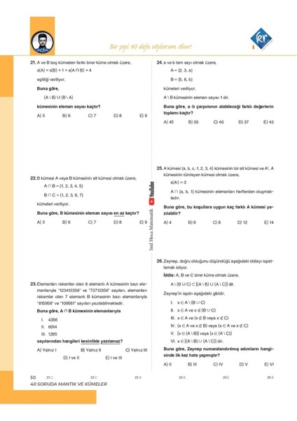 SML Hoca TYT Matematik 40 Soru Serisi Video Soru Kitabı