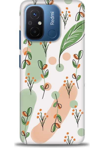 Xiaomi Redmi 12C Kılıf Hd Baskılı Kılıf - Flower Pattern + 9h Nano Ekran Koruyucu