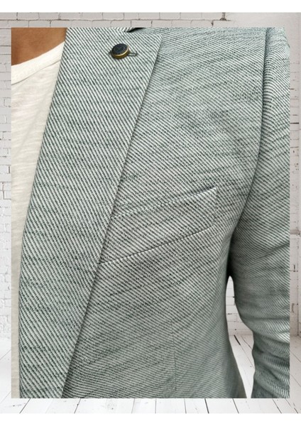 Vad Açık Gri Dokulu Erkek Blazer Spor Ceket 1412 modelleri