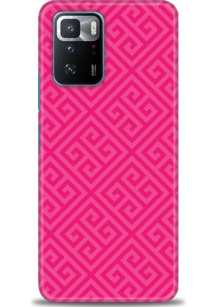 Xiaomi Poco X3 Gt Kılıf Hd Baskılı Kılıf - Pembe Mozaik + 9h Nano Ekran Koruyucu