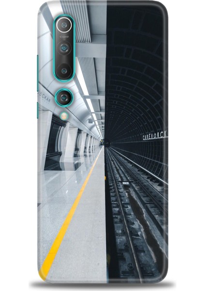 Xiaomi Mi 10 Kılıf Hd Baskılı Kılıf - Metro Station + 9h Nano Ekran Koruyucu