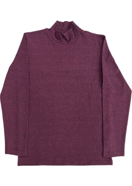 Erkek Normal Beden Düz Yarım Balıkçı Uzun Kol Sweatshirt