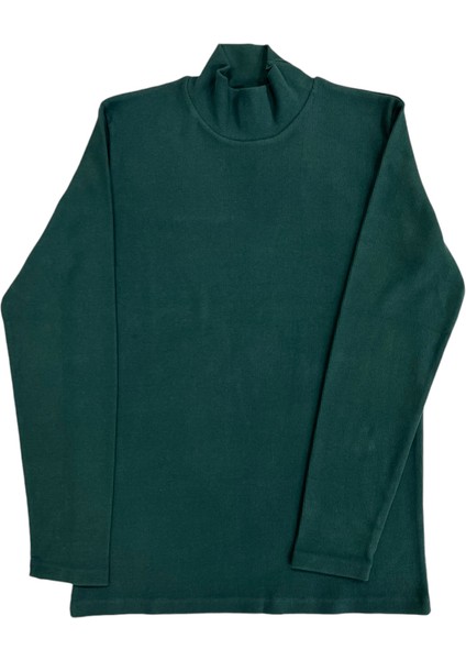 Erkek Normal Beden Düz Yarım Balıkçı Uzun Kol Sweatshirt