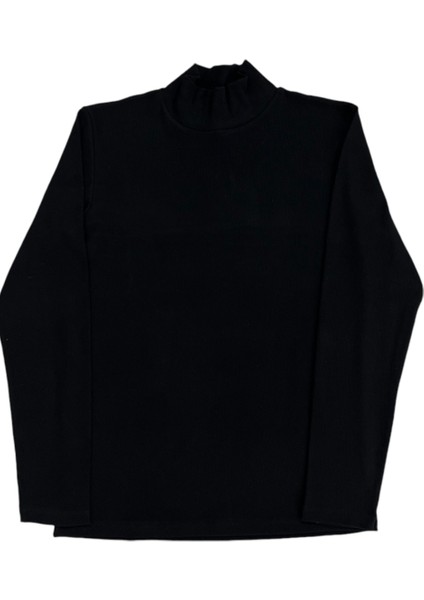 Erkek Normal Beden Düz Yarım Balıkçı Uzun Kol Sweatshirt