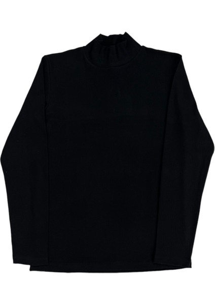 Erkek Normal Beden Düz Yarım Balıkçı Uzun Kol Sweatshirt