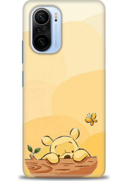 Xiaomi Redmi K40 Pro Kılıf Hd Baskılı Kılıf - Winnie ve Kelebek + 9h Nano Ekran Koruyucu