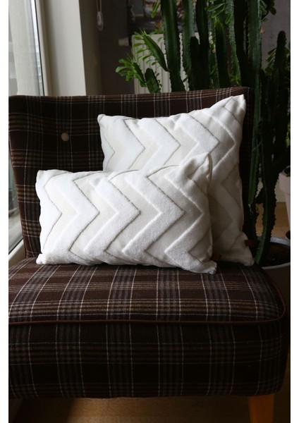 Dekoratif Kırlent Kılıfı – Pamuk ve Mikro Polyester, Punch Desenli Ekru, 55x55 cm, Şık ve Dayanıklı indirimleri