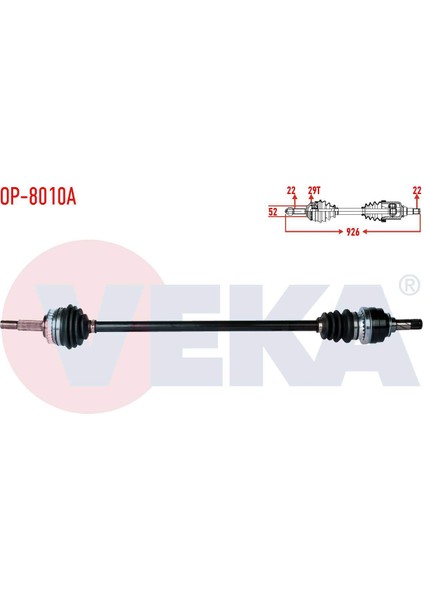 Komple Aks Sag Ön Opel Astra F 1.4i Abslı 29 Dıs Uzunluk 926MM 1991-1998