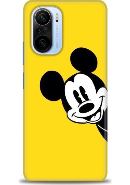 Xiaomi Redmi K40 Kılıf Hd Baskılı Kılıf - Sarı Mickey Mouse + 9h Nano Ekran Koruyucu