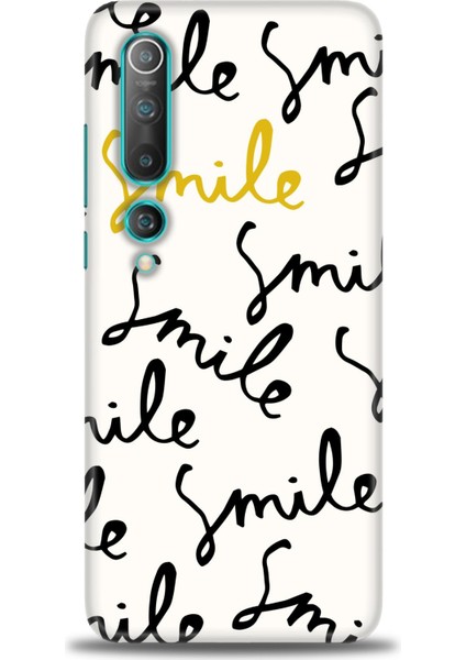 Xiaomi Mi 10 Kılıf Hd Baskılı Kılıf - S Smile + 9h Nano Ekran Koruyucu