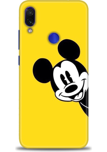 Xiaomi Redmi Note 7 Kılıf Hd Baskılı Kılıf - Sarı Mickey Mouse + 9h Nano Ekran Koruyucu