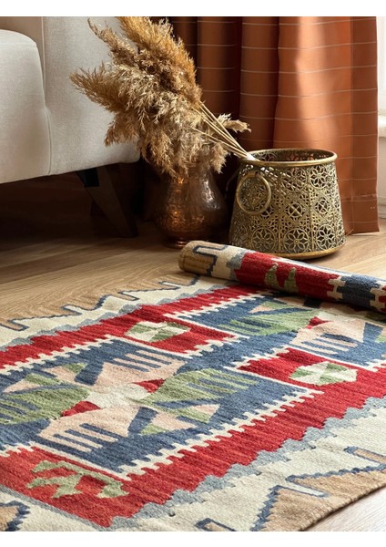 76x123 cm Boho Stili Yıkanabilir El Dokuma Anadolu Kilimi Mutfak Ve Salon Için Kilim