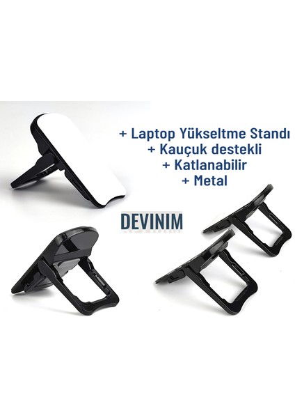 Dizüstü Laptop Bilgisayar Standı Klavye Yükseltici Soğutma Hava Akımı Standı Metal Katlanabilir Taşınabilir Kendinden Yapışkanlı Görünmez 2 Li (HLD7000)