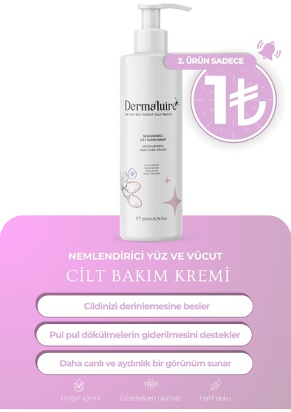 Nemlendirici Yüz Ve Vücut Cilt Bakım Kremi - Ceramide Np, Niacinamide, Shea Butter Içerikli - 200ml