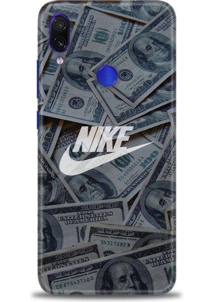 Xiaomi Redmi Note 7 Kılıf Hd Baskılı Kılıf - Nike Dolar + 9h Nano Ekran Koruyucu